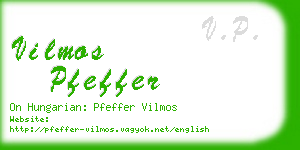 vilmos pfeffer business card